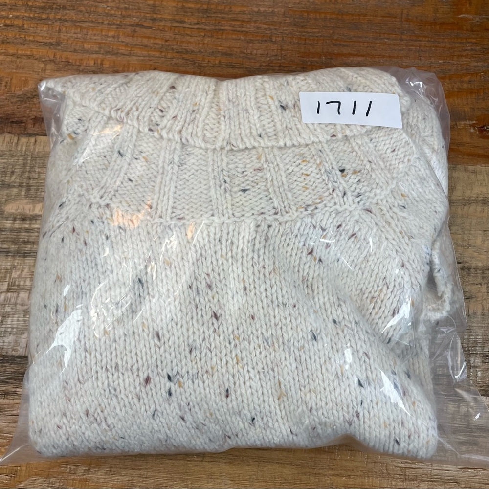 Dressbarn Turtleneck Sweater Womens Large wool blend cream multicolor - Picture 12 of 12